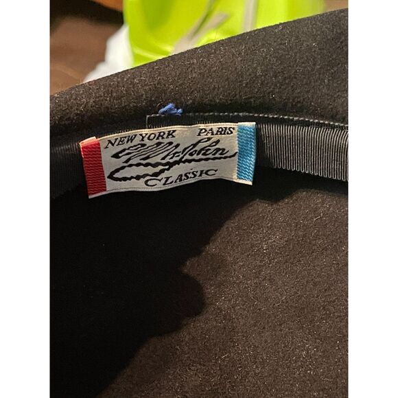 Vintage Mr. John Black Wool Ribbon Oversized Bow Hat Fancy Derby Church Dressy - Picture 8 of 8